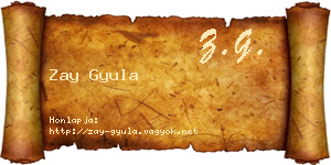 Zay Gyula névjegykártya