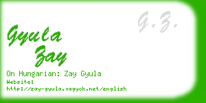 gyula zay business card